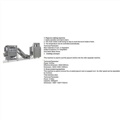 Línea de producción de palomitas de maíz con caramelo